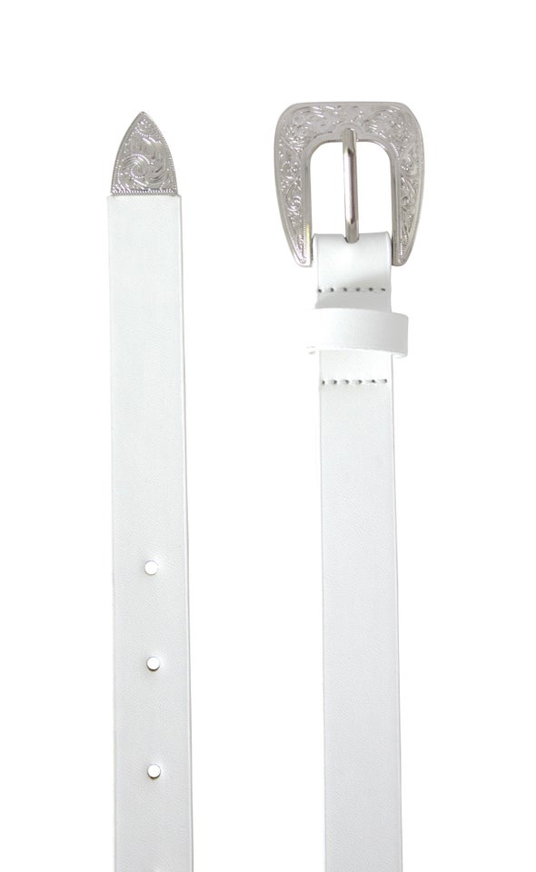Chunky Western Belt Silver/white