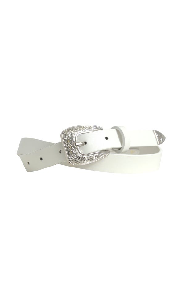 Chunky Western Belt Silver/white