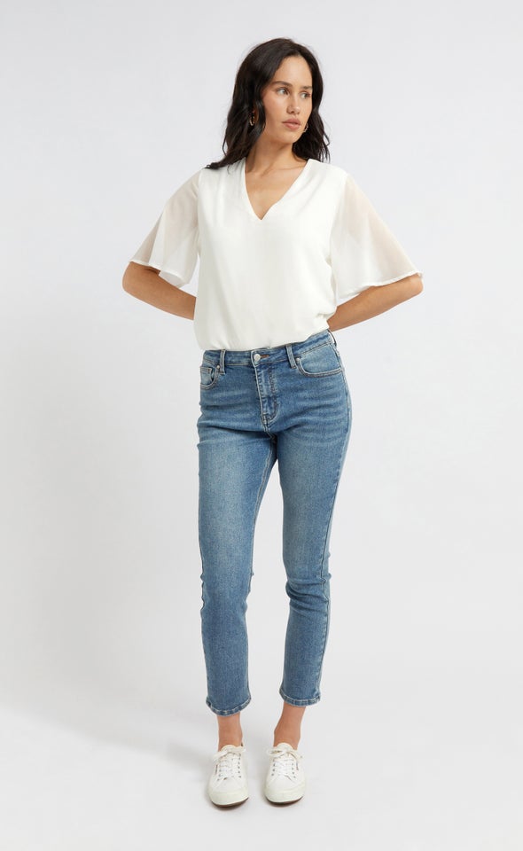 Classic Straight Leg Jeans Blue