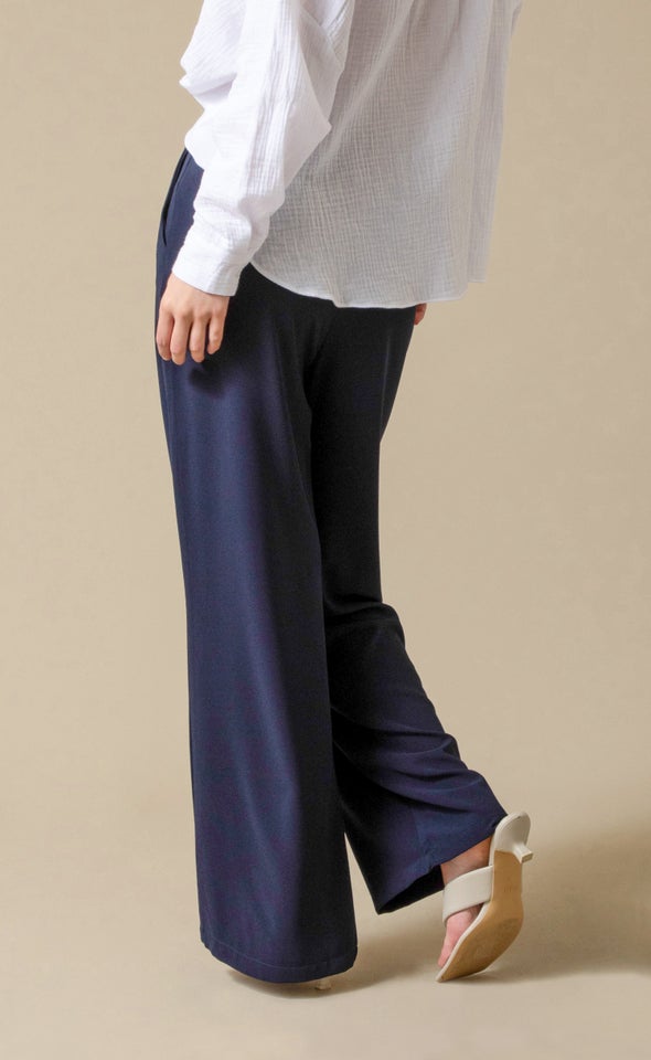 Classic Wide Leg Pants Navy