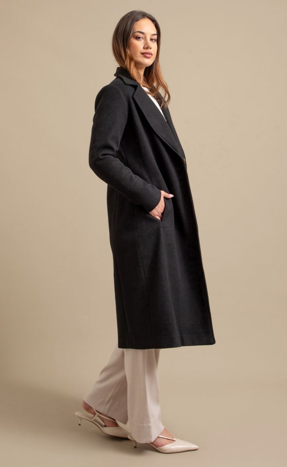 Clip Belt Coat Black
