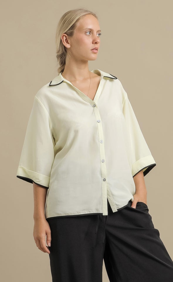 Contrast Binding Lyocell Shirt