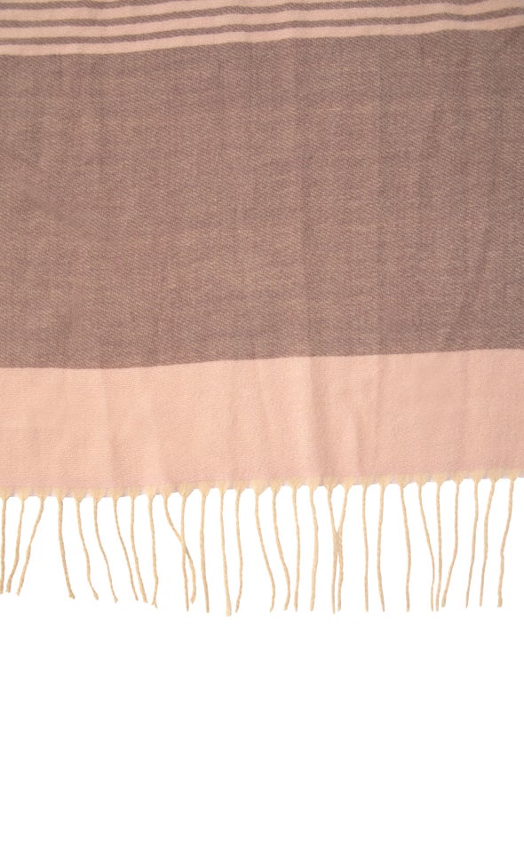 Contrast Border Scarf Cream/blush