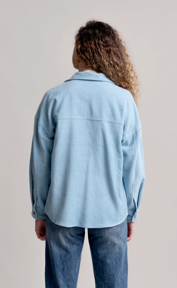 Corduroy Shacket Light Blue