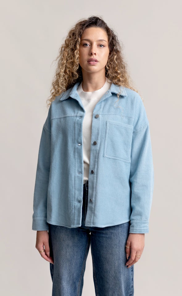 Corduroy Shacket Light Blue