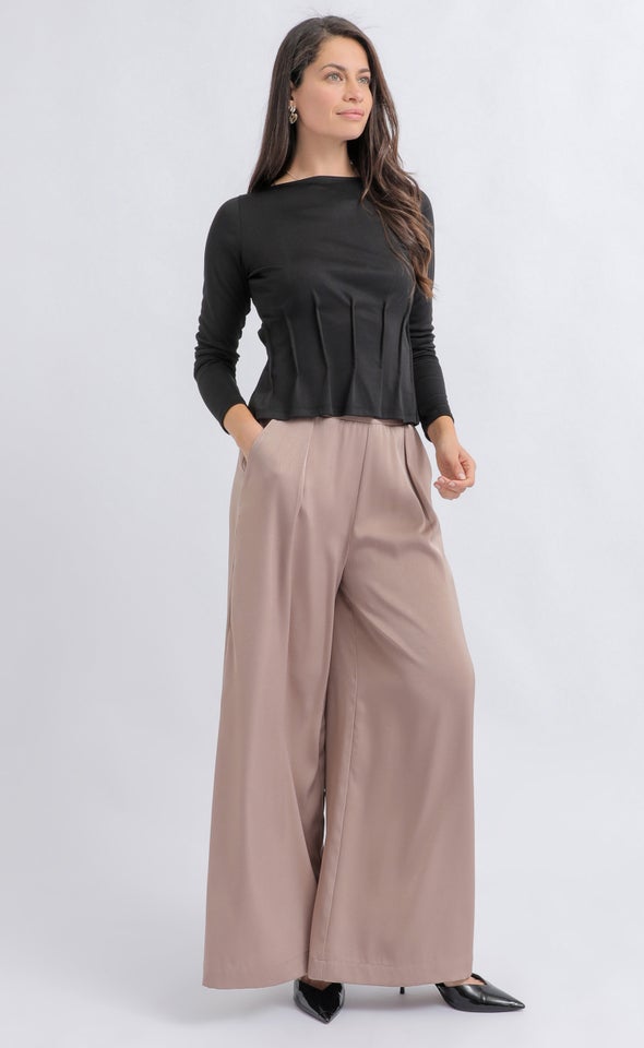 Corset Detail SS Jersey Top Black