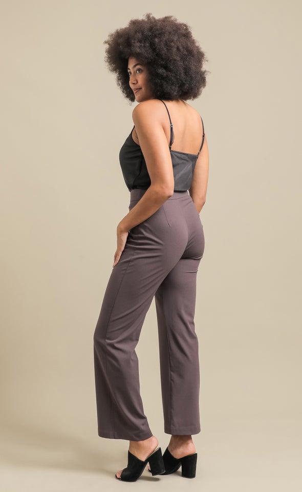 Crepe Suiting High Waist Pants Cocoa