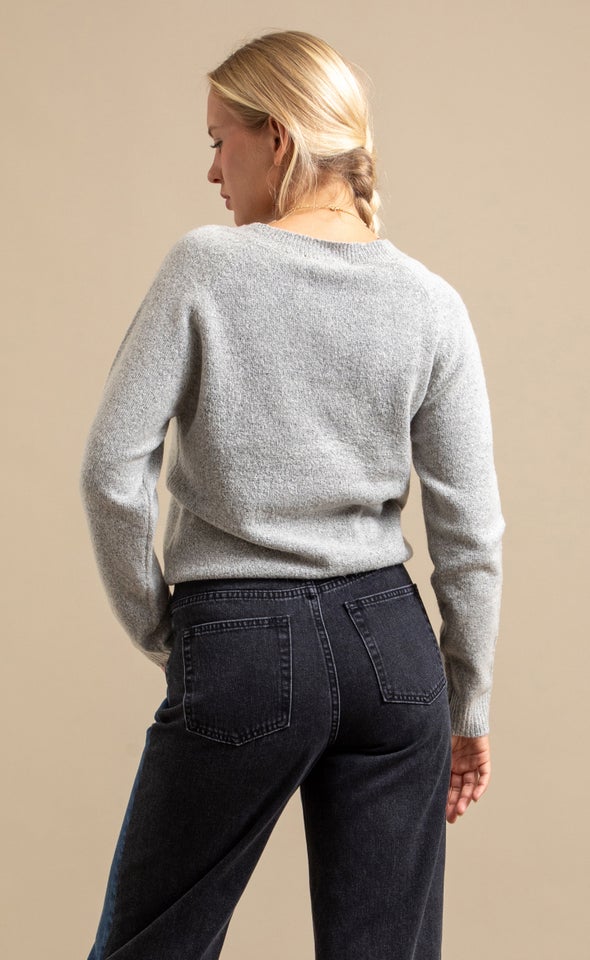 Crew Neck Marled Sweater Natural Marle