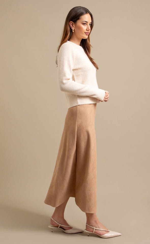 Crew Neck Rib Sweater Lightest Pink