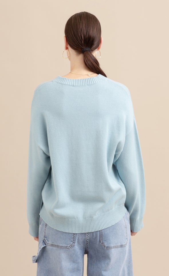 Crew Neck Sweater Soft Blue