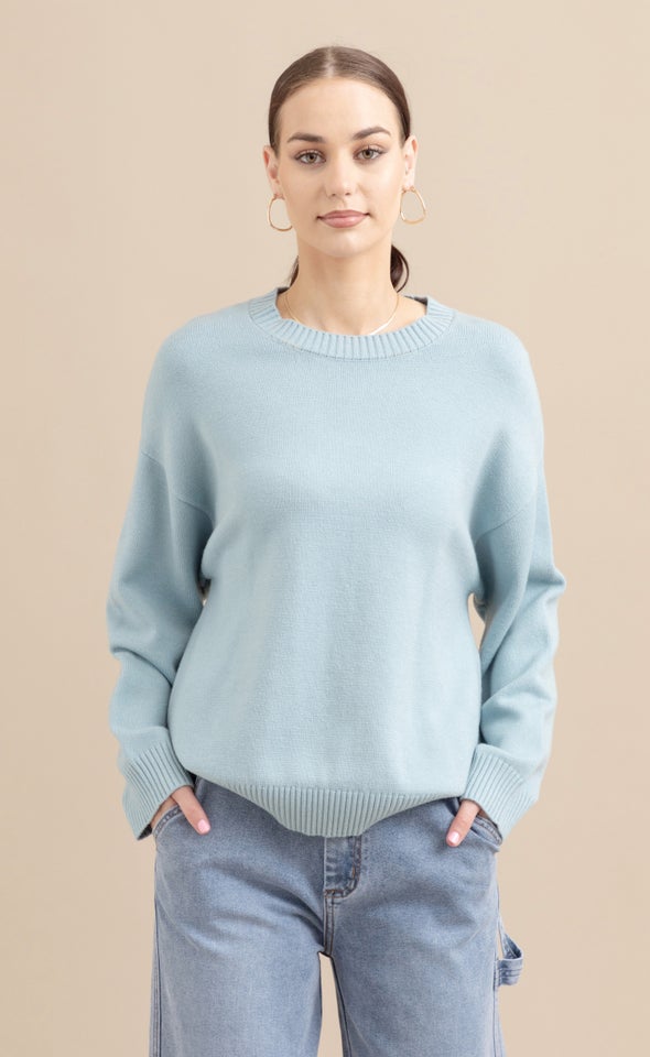 Crew Neck Sweater Soft Blue