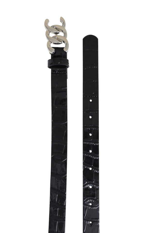 Croc Link Jean Belt Silver/black