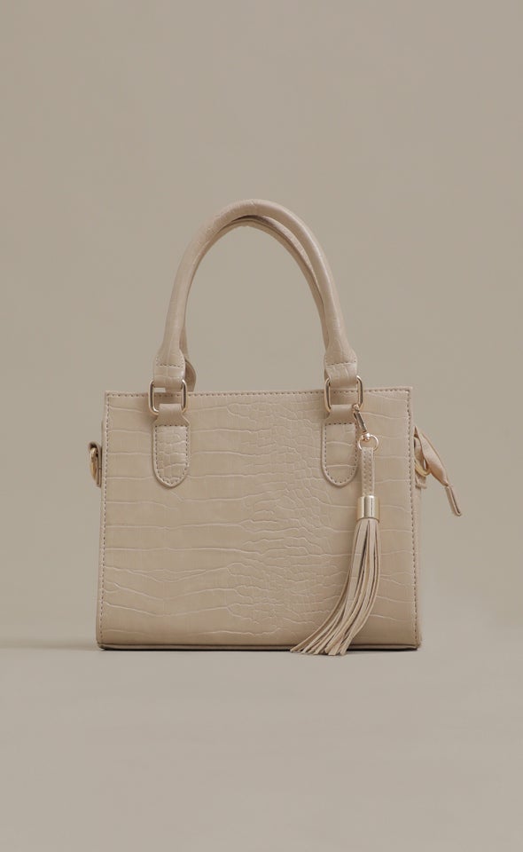Croc Tote Bag Beige