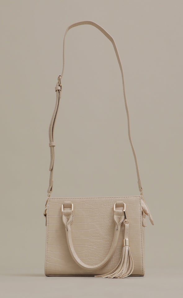 Croc Tote Bag Beige