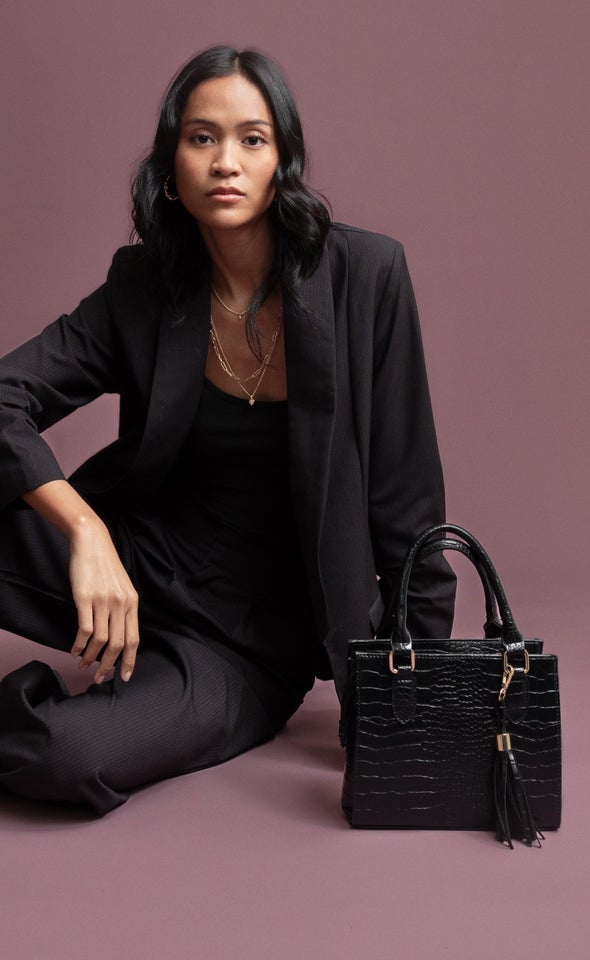 Croc Tote Bag Black