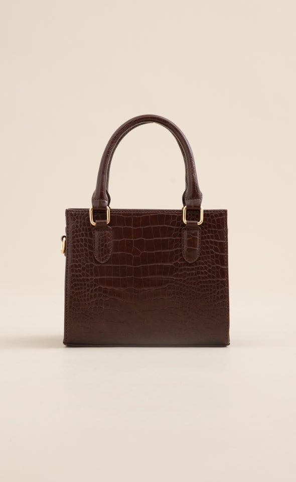 Croc Tote Bag Brown