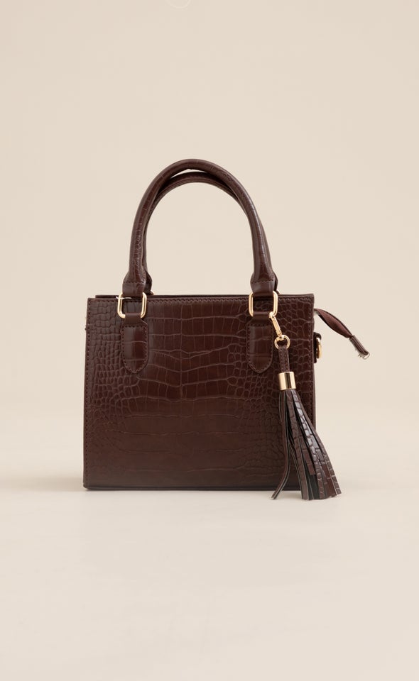 Croc Tote Bag Brown