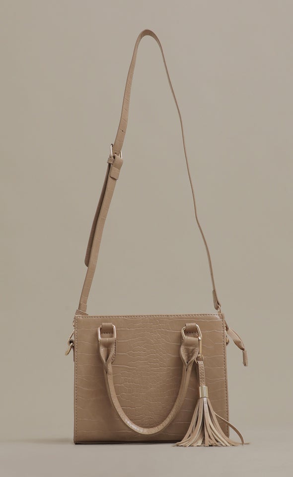 Croc Tote Bag Camel