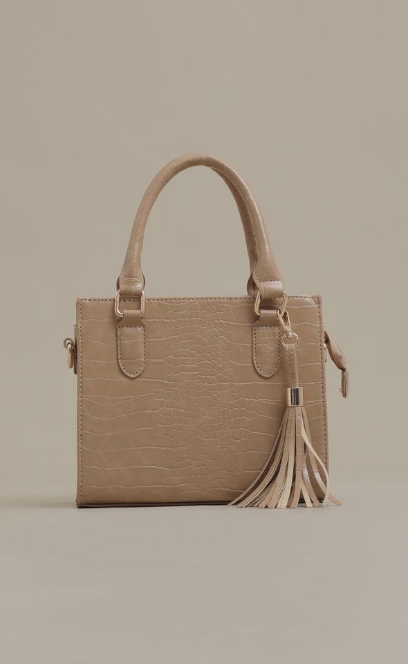 Croc Tote Bag Camel