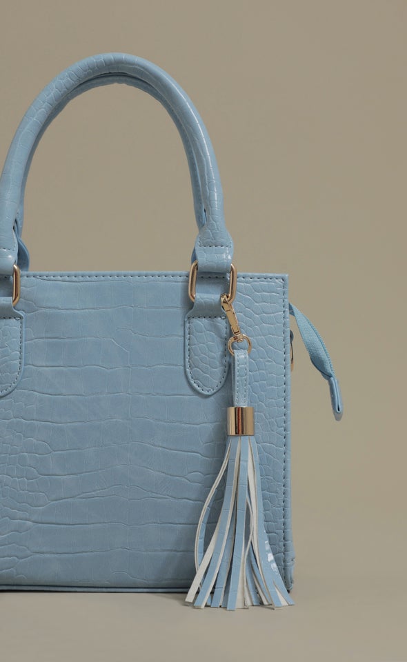 Croc Tote Bag Pale Blue
