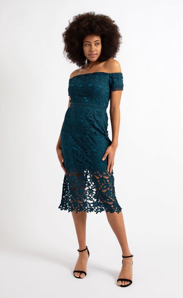 Crochet Lace Off Shoulder Dress