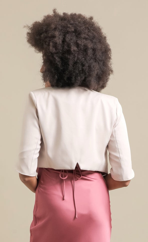 Cropped Evening Blazer Natural