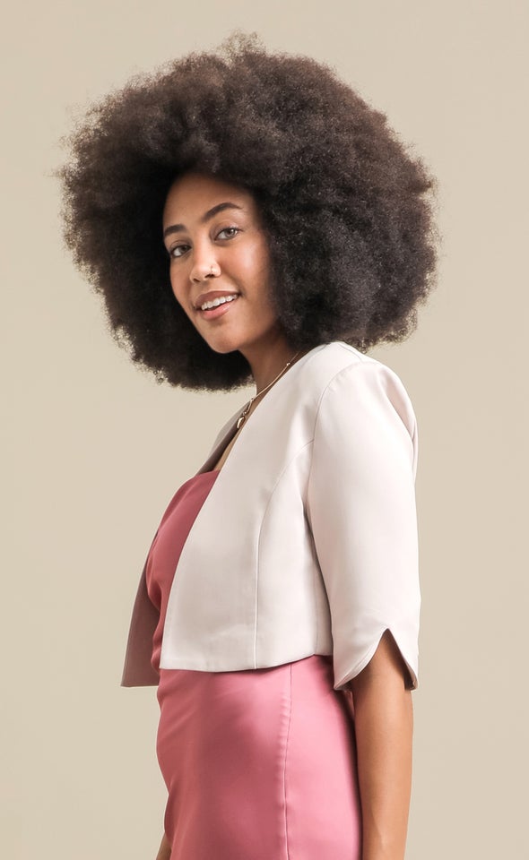 Cropped Evening Blazer Natural