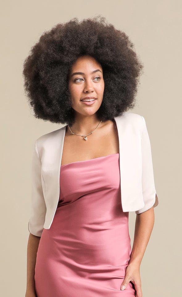 Cropped Evening Blazer Natural