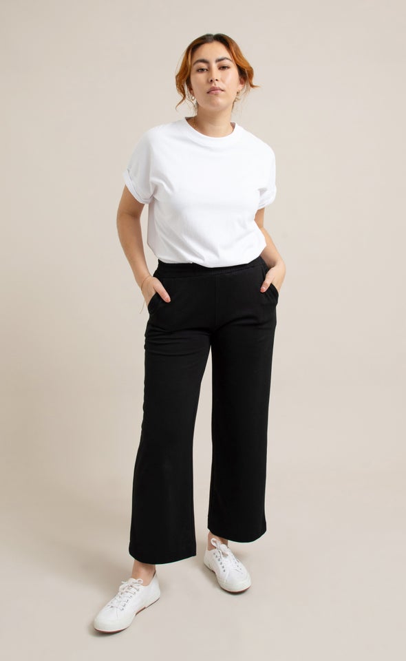 Cropped Knit Pant Black