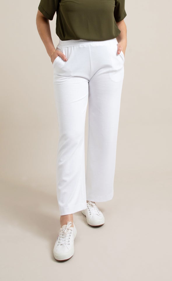 Cropped Knit Pant Cream