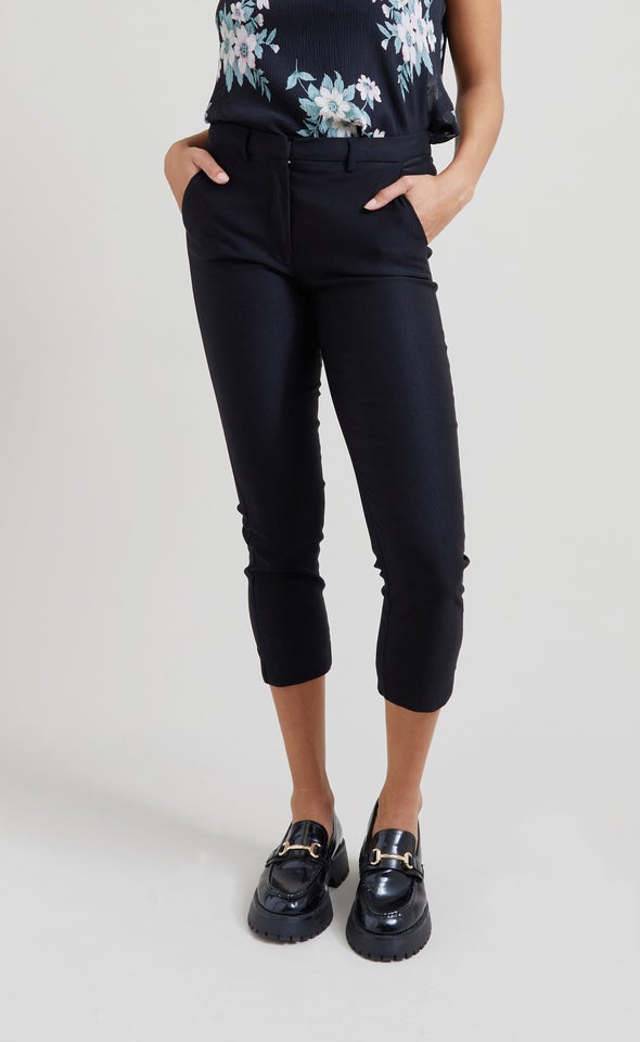 Cropped Tailored Pant Black