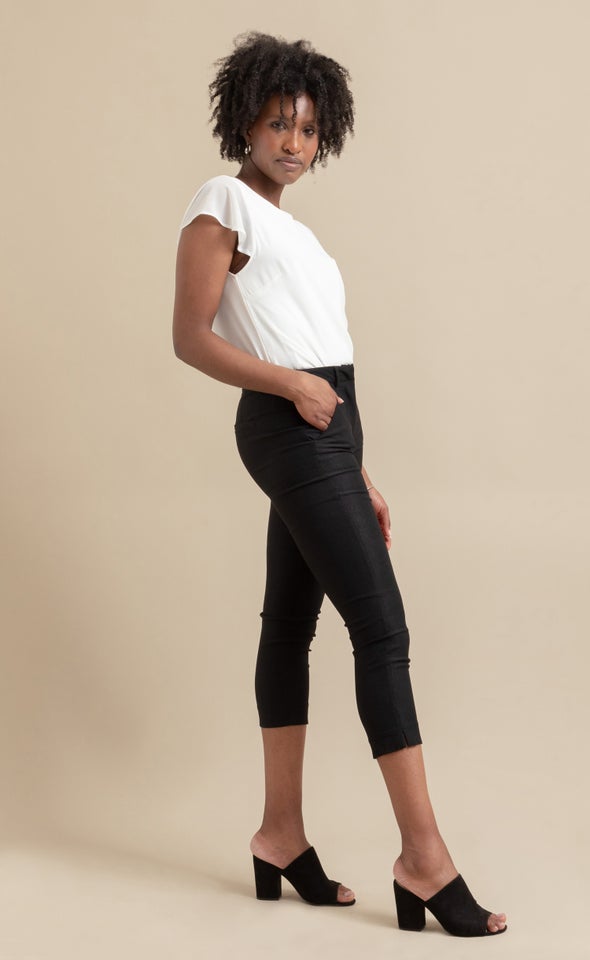 Cropped Tailored Pant Black