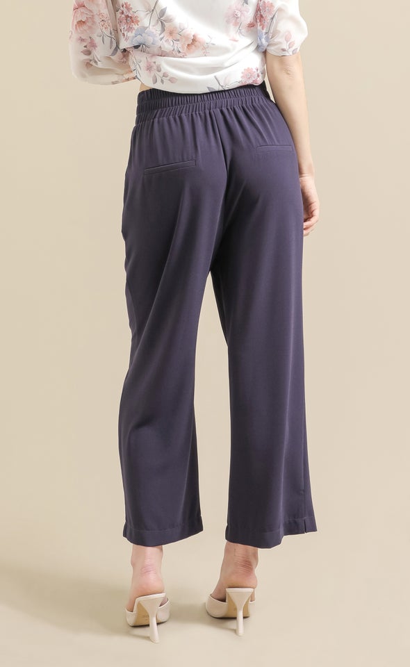 Cropped Wide Leg Pant Navy