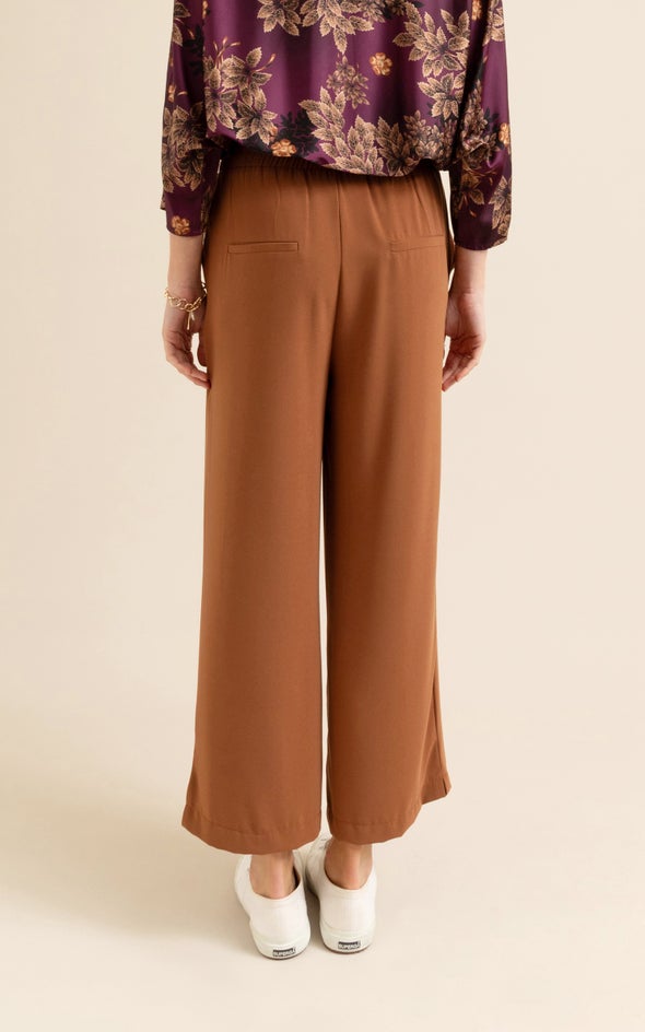 Cropped Wide Leg Pant Rust