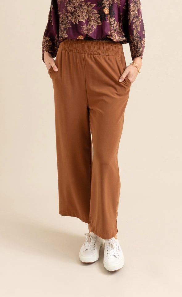 Cropped Wide Leg Pant Rust