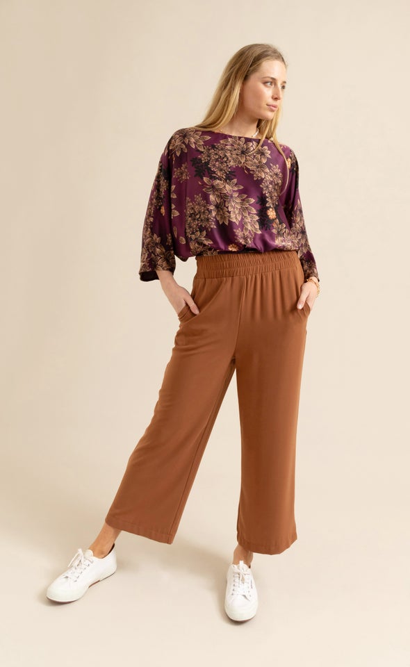 Cropped Wide Leg Pant Rust