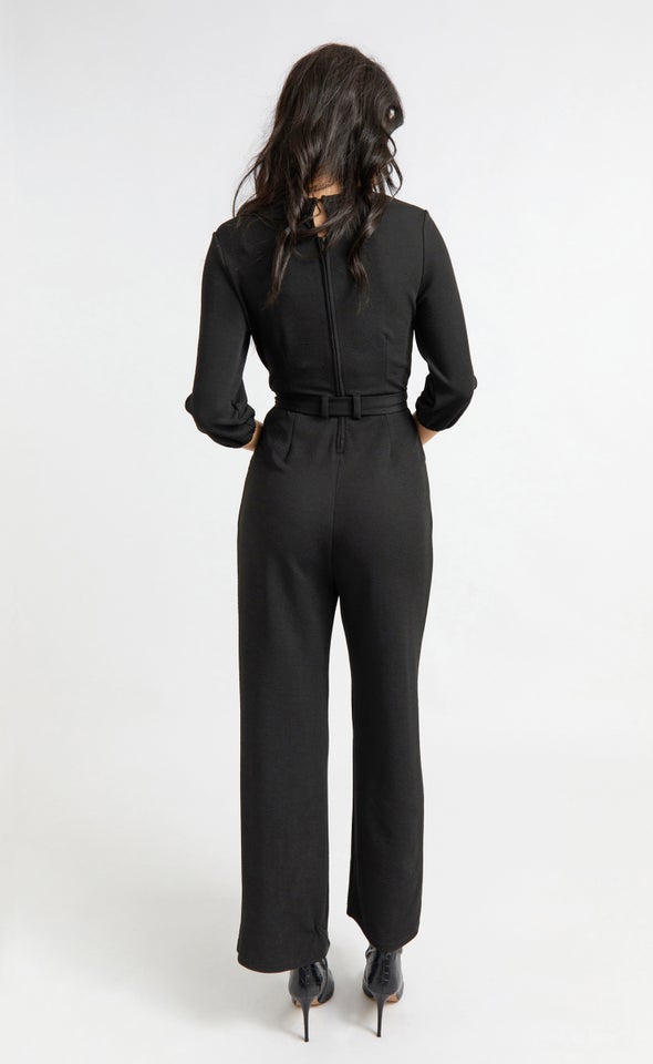 Cross Front Jumpsuit Black