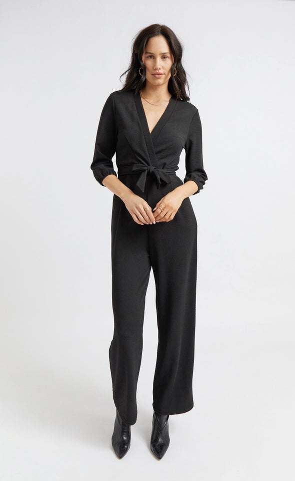 Cross Front Jumpsuit Black