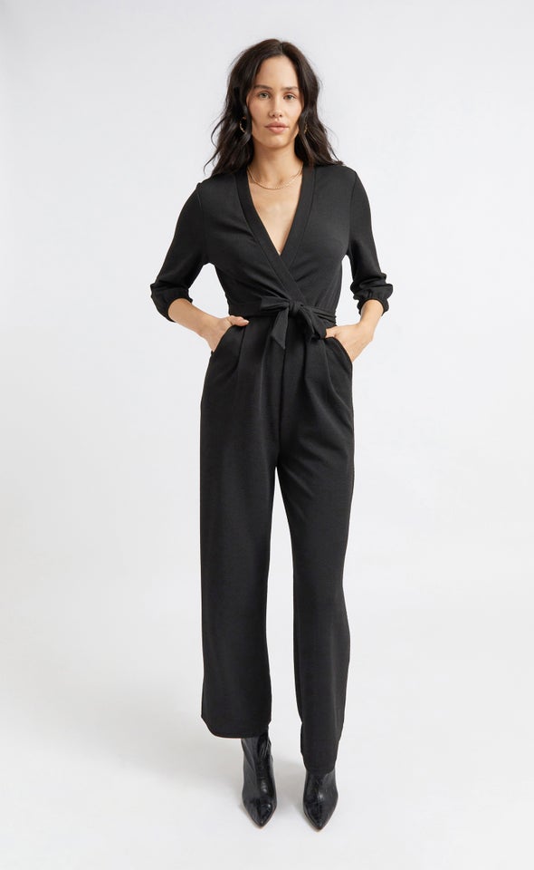 Cross Front Jumpsuit Black