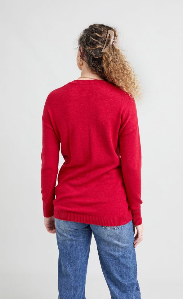 Cross Front Sweater Berry