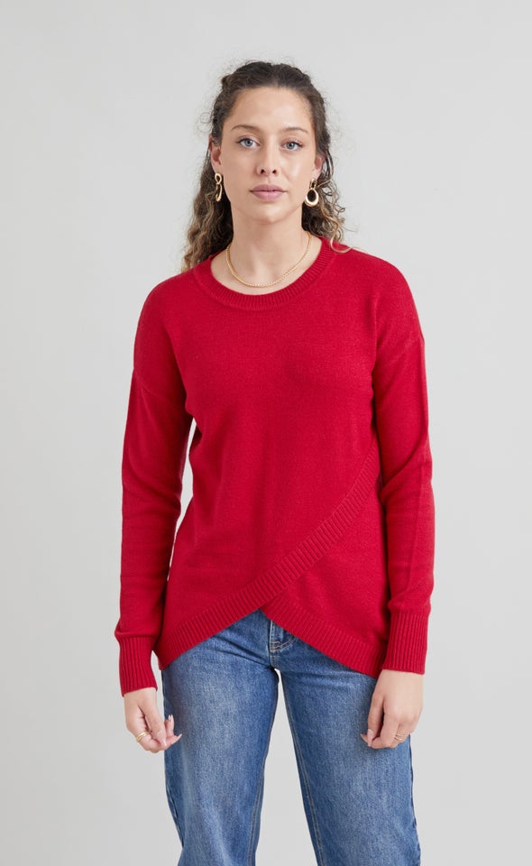 Cross Front Sweater Berry