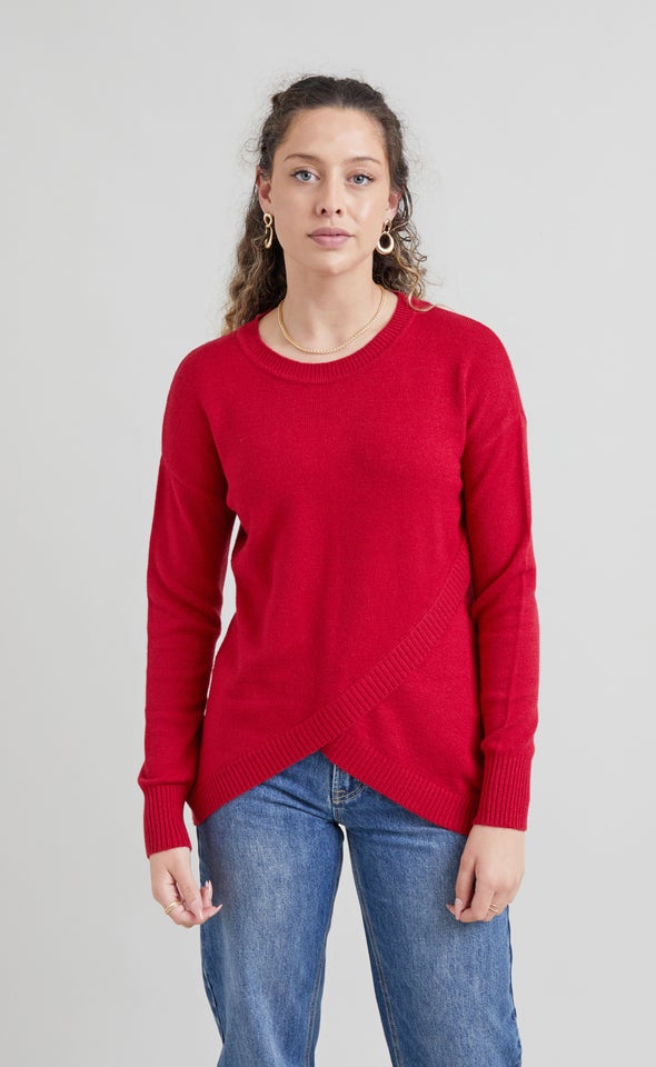 Cross Front Sweater Berry