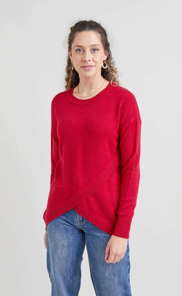 Cross Front Sweater Berry
