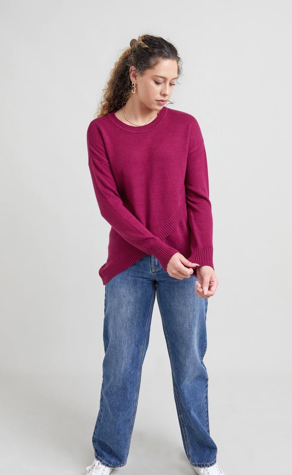 Cross Front Sweater Grape