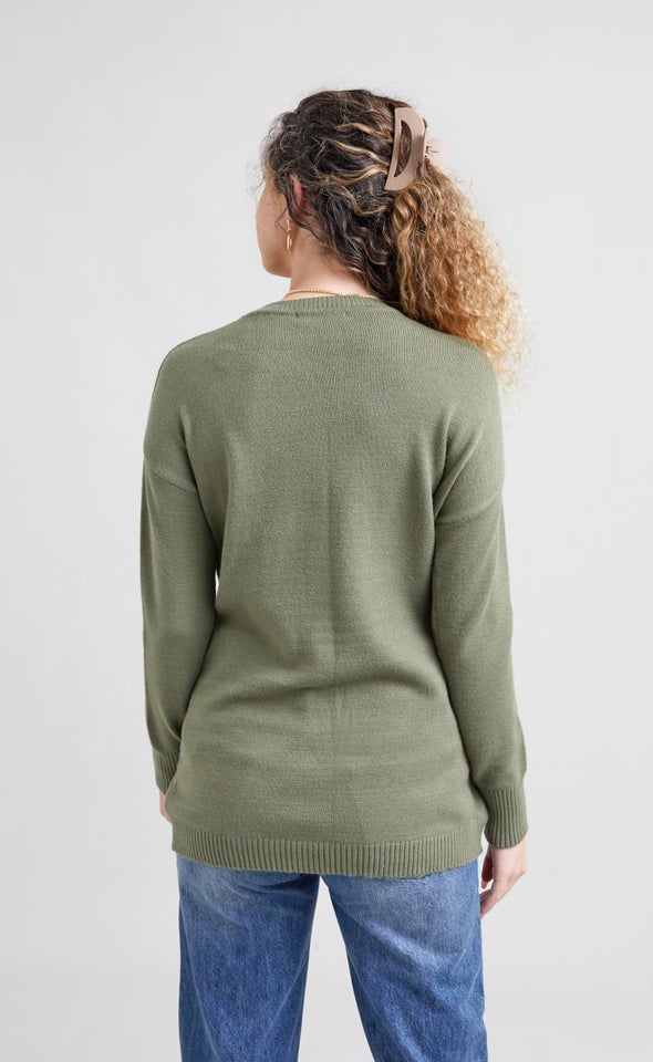 Cross Front Sweater Olive