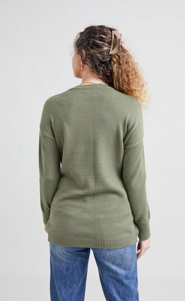 Cross Front Sweater Olive