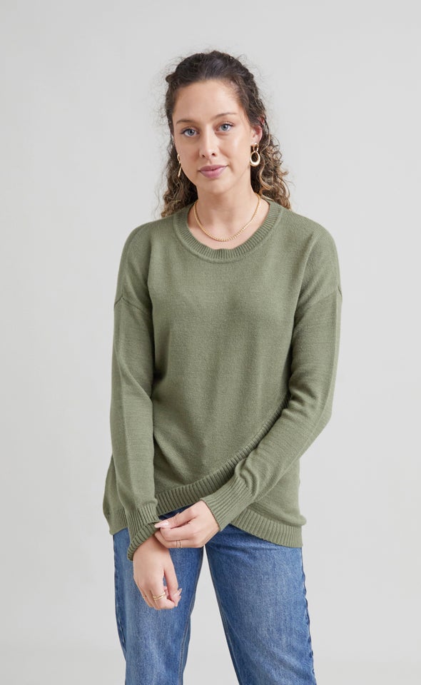 Cross Front Sweater Olive