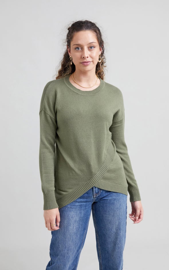 Cross Front Sweater Olive