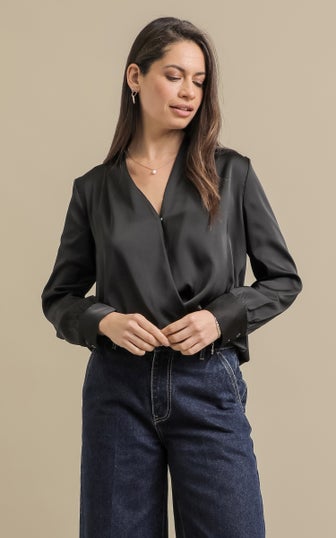 Crossover Satin Shirt