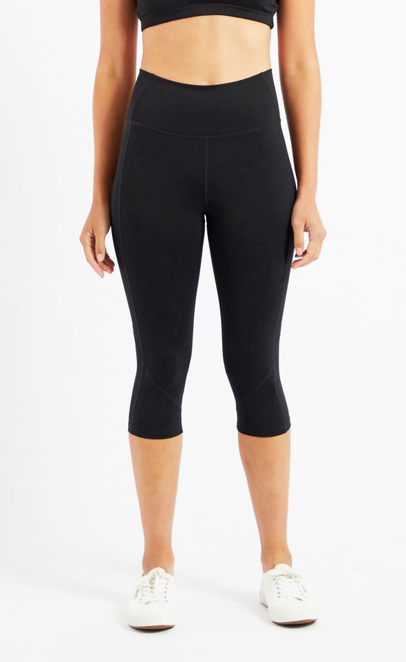 Curve Seam Crop Tight Black